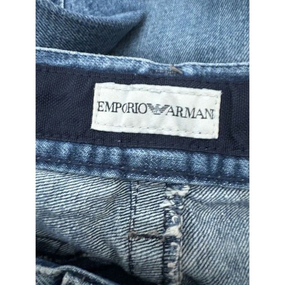 Emporio Armani Men's 36x32 Blue Denim Graffiti Baggy Jeans - Picture 9 of 11